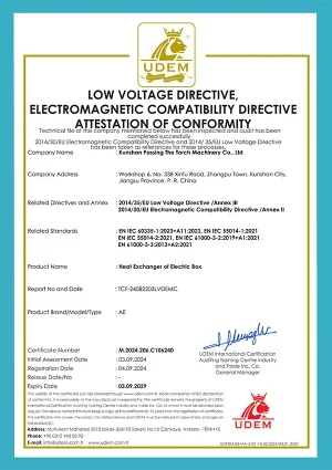 CE Certificate for Air-Air Heat Exchanger