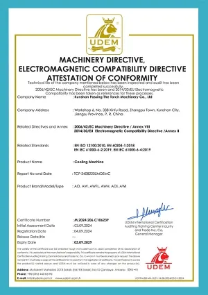 CE Certificate for Industrial Process Chillers